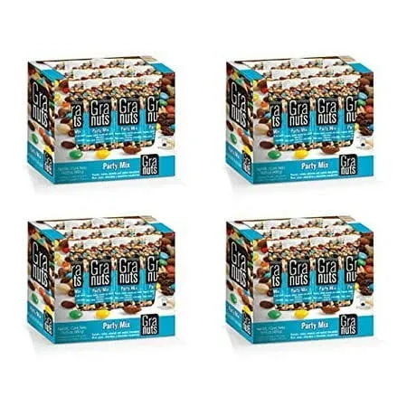 Granuts Party Mix | Sweet Chocolate-Coated Candies + Soft Raisins | Crunchy, Salted Peanuts | Classic Flavors | On-the-Go Snack | 4 Packs of 1.41 Oz (48 Inner Packs)