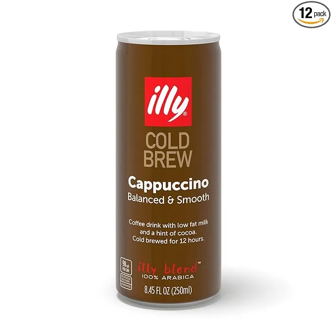 Illy Cold Brew Latte Cappuccino 8.45 fl. oz. - 12/Case