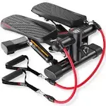 KeppiFitness Steppers for Exercise at Home, Mini Stair Stepper Machine with 350lb Maximum Capacity,Mini Stepper with Resistance Bands for Cardio