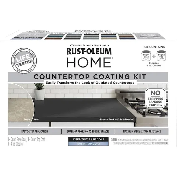 Rust-Oleum 384963 Home Countertop Kit Deep Tint Base with Satin Top-Coat Kit