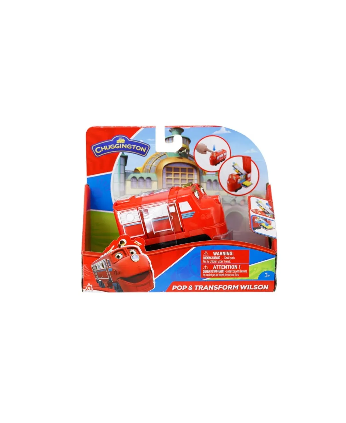 Chuggington - Pop and Transform Chuggers – Wilson - 5" Transforming Train Toy - Free-Rolling Wheels - Birthday Gift for Preschool Kids Age 3 and Up - Fun for 3 4 5 Year Old Boys and Girls