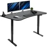 Vivo Electric 63 x 32 Stand Up Desk, Black Table Top, Black Frame