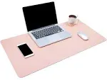 Dual-Sided Multifunctiona<wbr/>l Desk Pad, Waterproof Desk Blotter Protector, Leather 