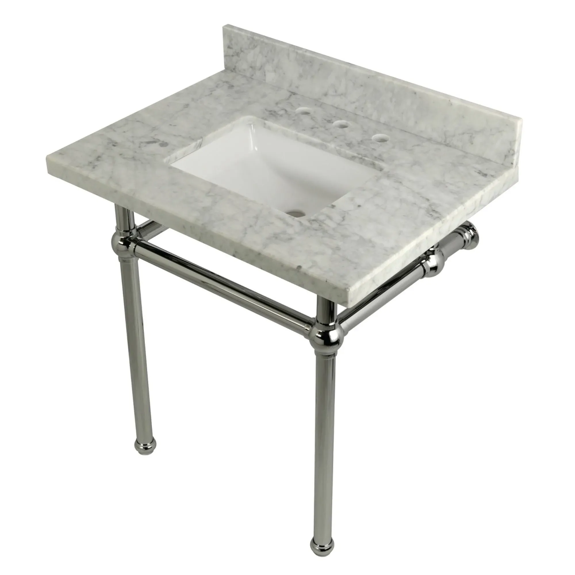 KVPB3030MBSQ1 30X22 Vanity Top,Brass Feet Combo, Marble/Polished Chrome - Traditional - Bathroom Vanities And Sink Consoles - by VirVentures | Houzz