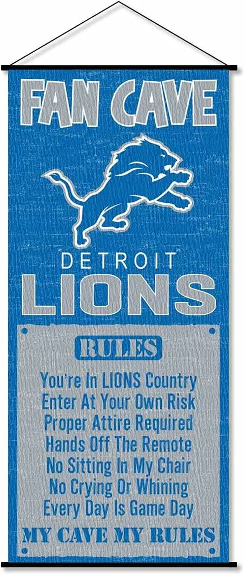 Detroit Lions Game Room Man Cave Banner