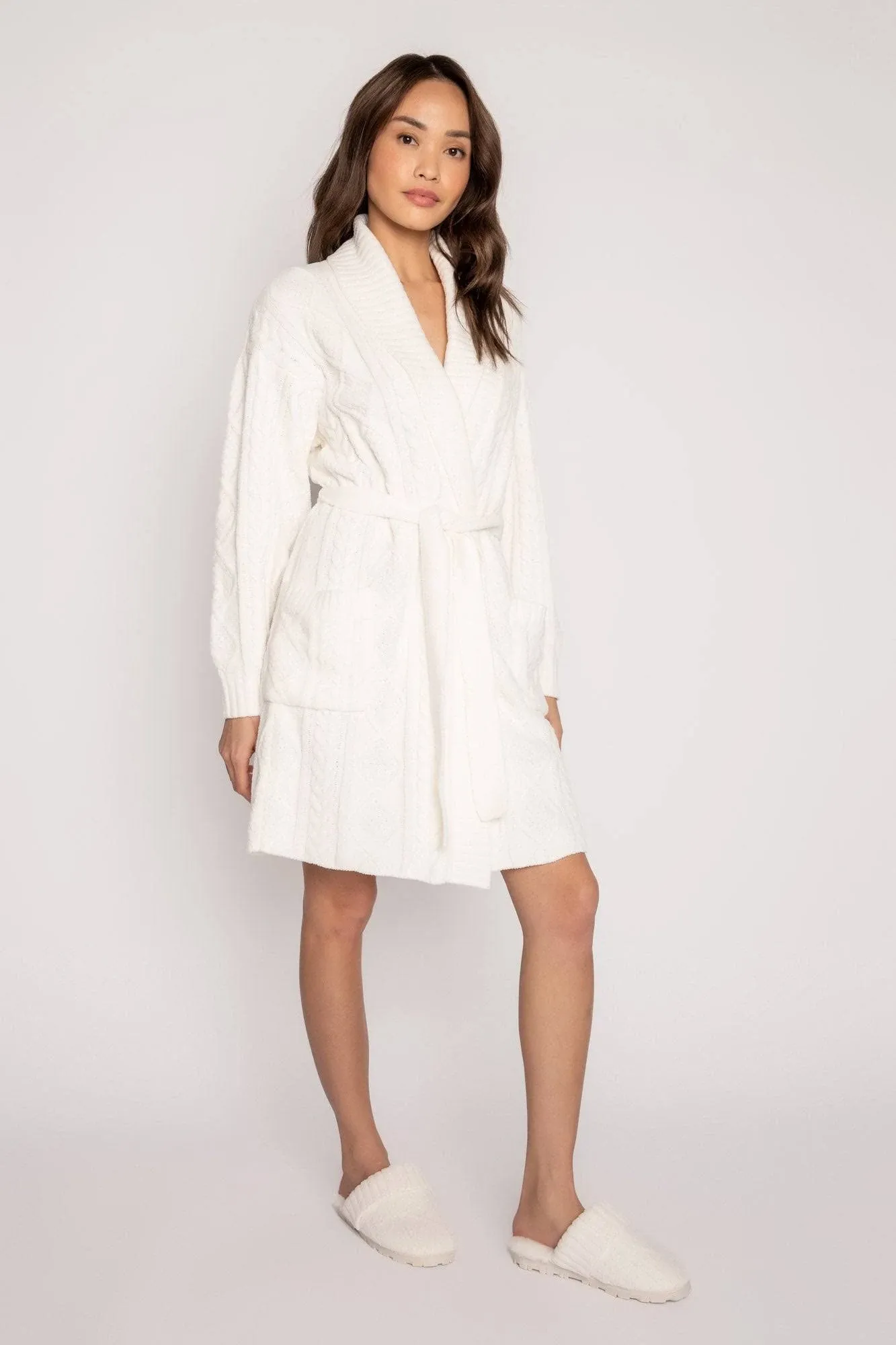 P.J. Salvage Cable Knit Robe XL / Ivory