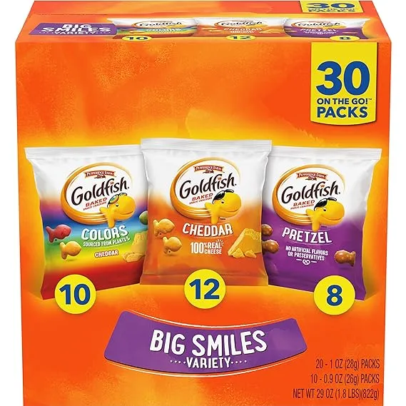 Pepperidge Farm Goldfish Classic Mix Crackers Variety Pack Box