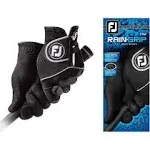 FootJoy Men's RainGrip Golf Gloves, Pair (Black)