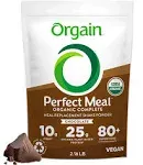 Orgain Organic Perfect Meal Replacement Protein Powder, Chocolate - 25g Plant Based Protein, 80+ Superfoods, Probiotics & Fiber, Gluten Free, Dairy and Soy Free, Vegan, For Smoothies & Shakes - 2.16lb