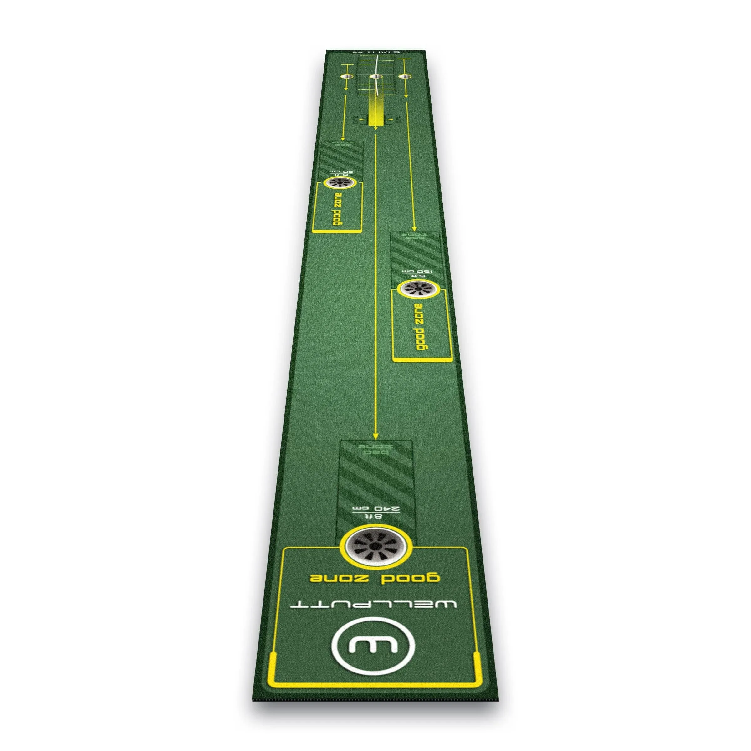 WELLPUTT - Golf Putting Training Matt - 10ft Start  X 1.15ft