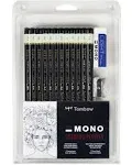 Tombow Mono 51523, Drawing Pencils, 12 Pencil Assortment With Sharpener & Eraser