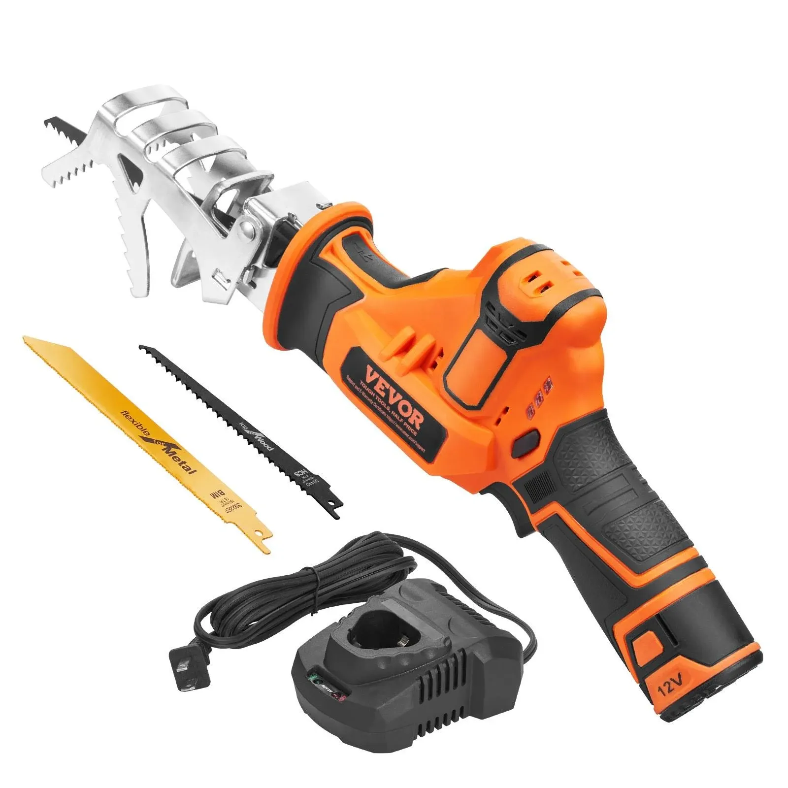 VEVOR Cordless Reciprocating Saw 0-2700RPM Variable Speed 0.8" Stroke Fast ...