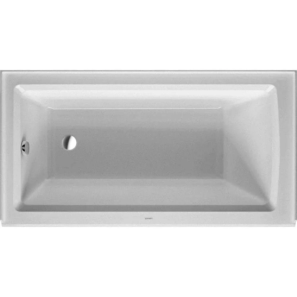 Duravit 700354000000090 Architec 60" Alcove Acrylic Soaking Tub with Left Drain and Overflow in White