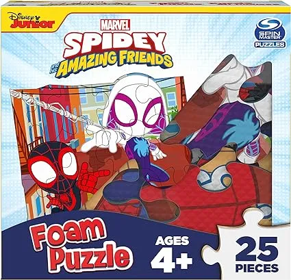 Marvel, 25-Piece Jigsaw Foam Spidey Puzzle, for Kids Ages 4 and Up