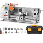 VEVOR 7 x 16 in. 800W Mini Metal Lathe Machine, Precision Benchtop Power Metal Lathe, 150-2500 RPM Continuously Variable Speed, with 3.9 in. 3-Jaw