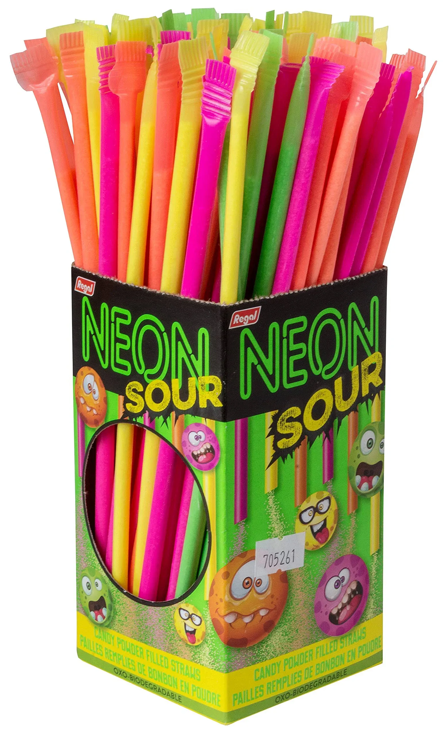 Neon Candy Powder Filled Straws, 120 Count (Sour)