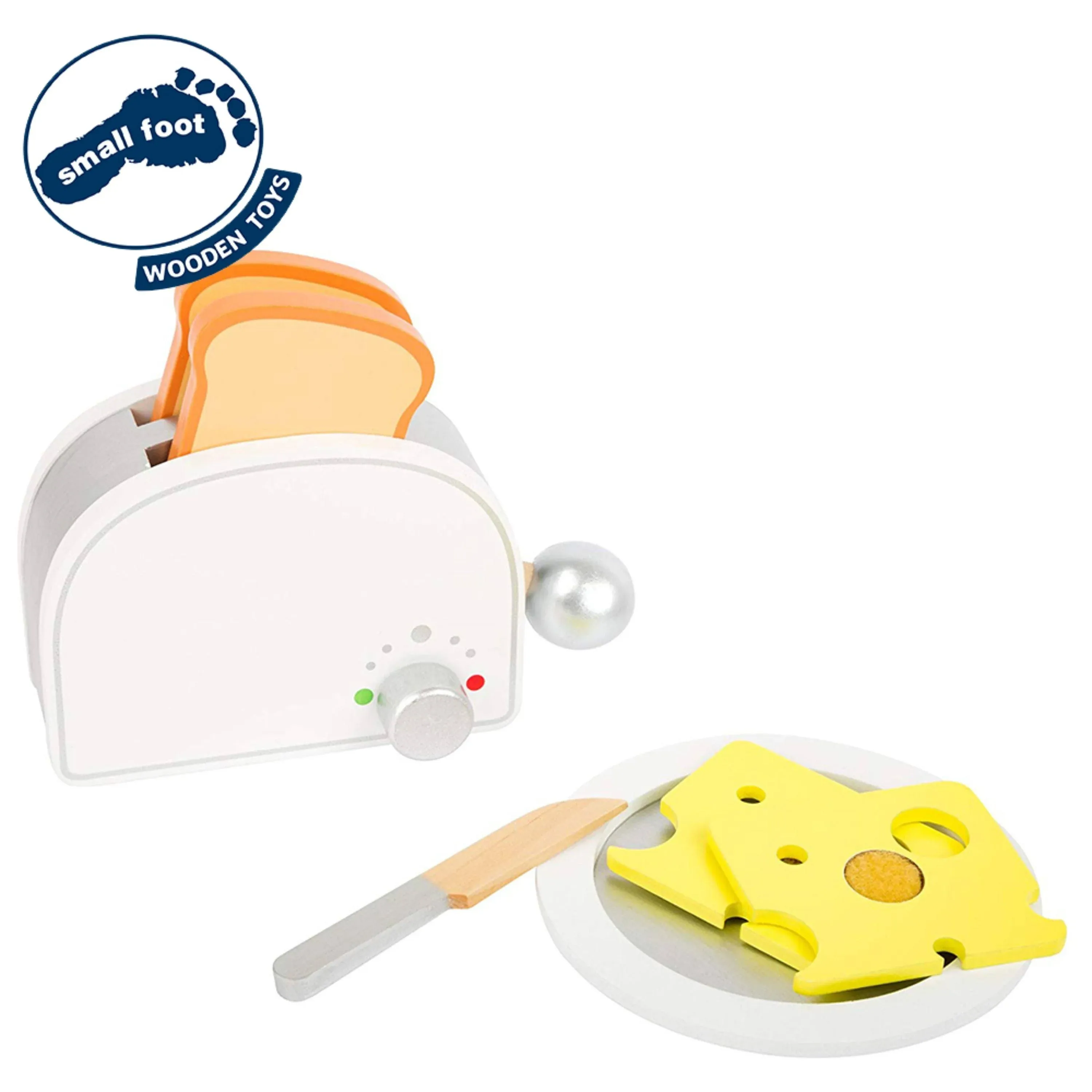 small foot wooden toys Breakfast Set Including Toaster, Toast and Much More a