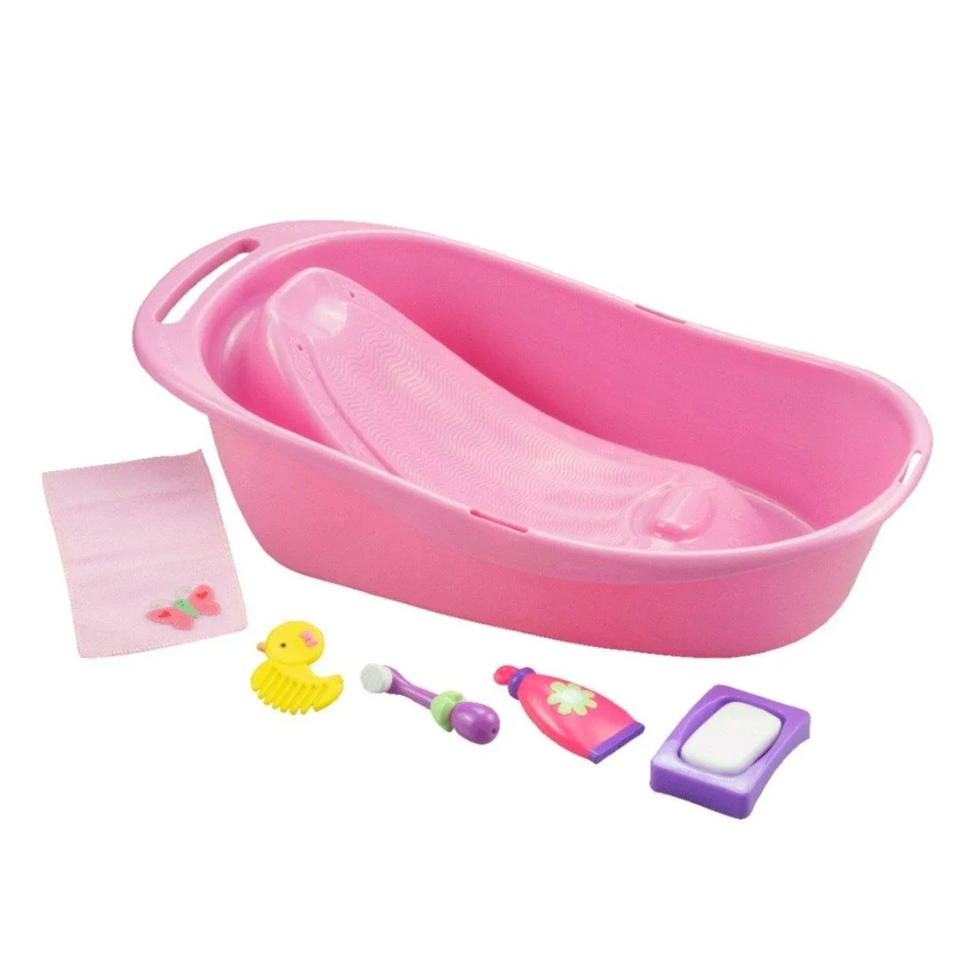 JC Toys 7-Piece Pink Baby Doll Bath Gift Set Fits Most Dolls Up to 16 Dolls