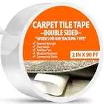 All Flooring Now Double Sided Tape Heavy Duty Carpet Tape 2in x 90ft for Carpet Tiles, Rug Tape, Vinyl Flooring, Indoor Outdoor Carpet, Grip Tape,