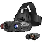 ArzzuNiu Head-Mounted Night Vision Goggles - Rechargeable Hands Free Night Vision Binoculars Goggles,1312FT Digital Infrared Viewing for Adults,Include 32GB SD Card,8X Digital Zoom