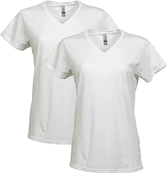 Gildan Ladies' Heavy Cotton V-Neck T-Shirt Royal-L