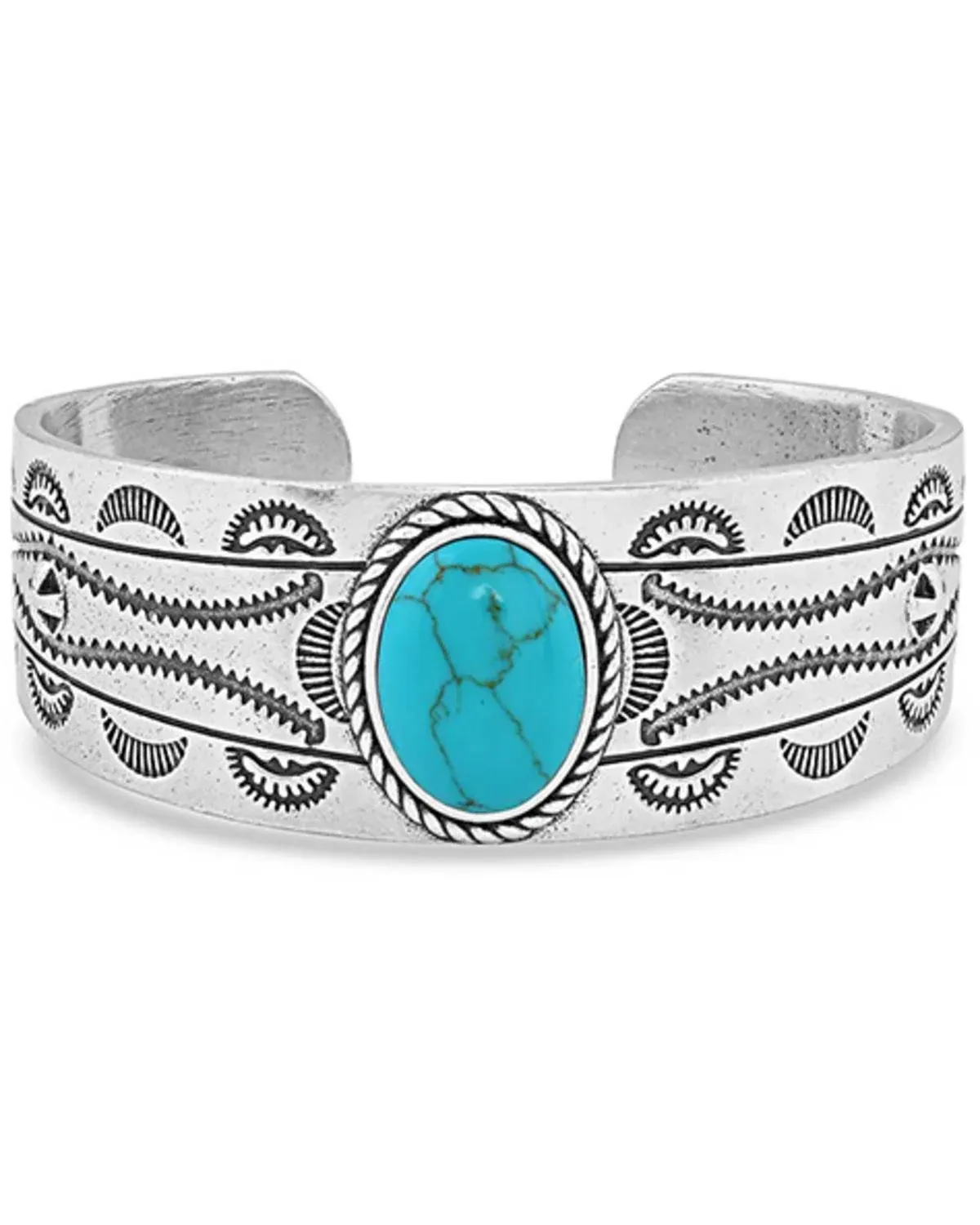 Montana Silversmiths Women's Western Lifestyle Inspired Bracelet (Into the Blue Turquoise Cuff)