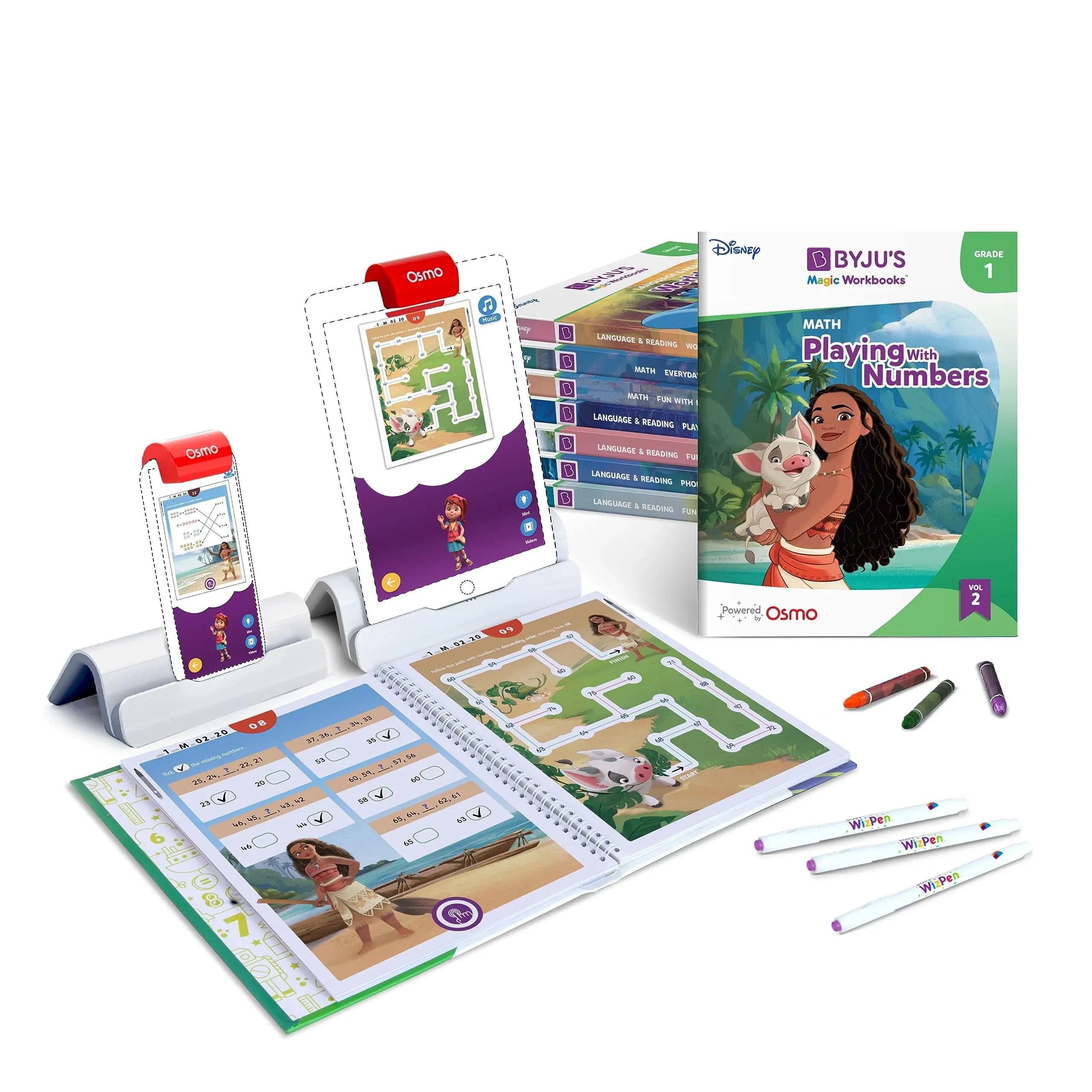 BYJU’S Learning: Disney 1st Grade Premium Edition for iPhone & iPad (App+8 Workbooks) Ages 5-7, Featuring Disney & Pixar Characters-Reading, Addition/Subtraction, Writing&Phonics-Osmo Base Included