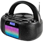 MD6972 Portable Top Loading CD Boombox with Digital AM/FM Stereo Radio, Color Ch