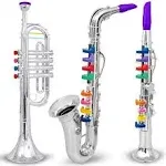 Set of 3 Music 1. Clarinet 2. Saxophone 3. Trumpet, Combo with Over 10 Color