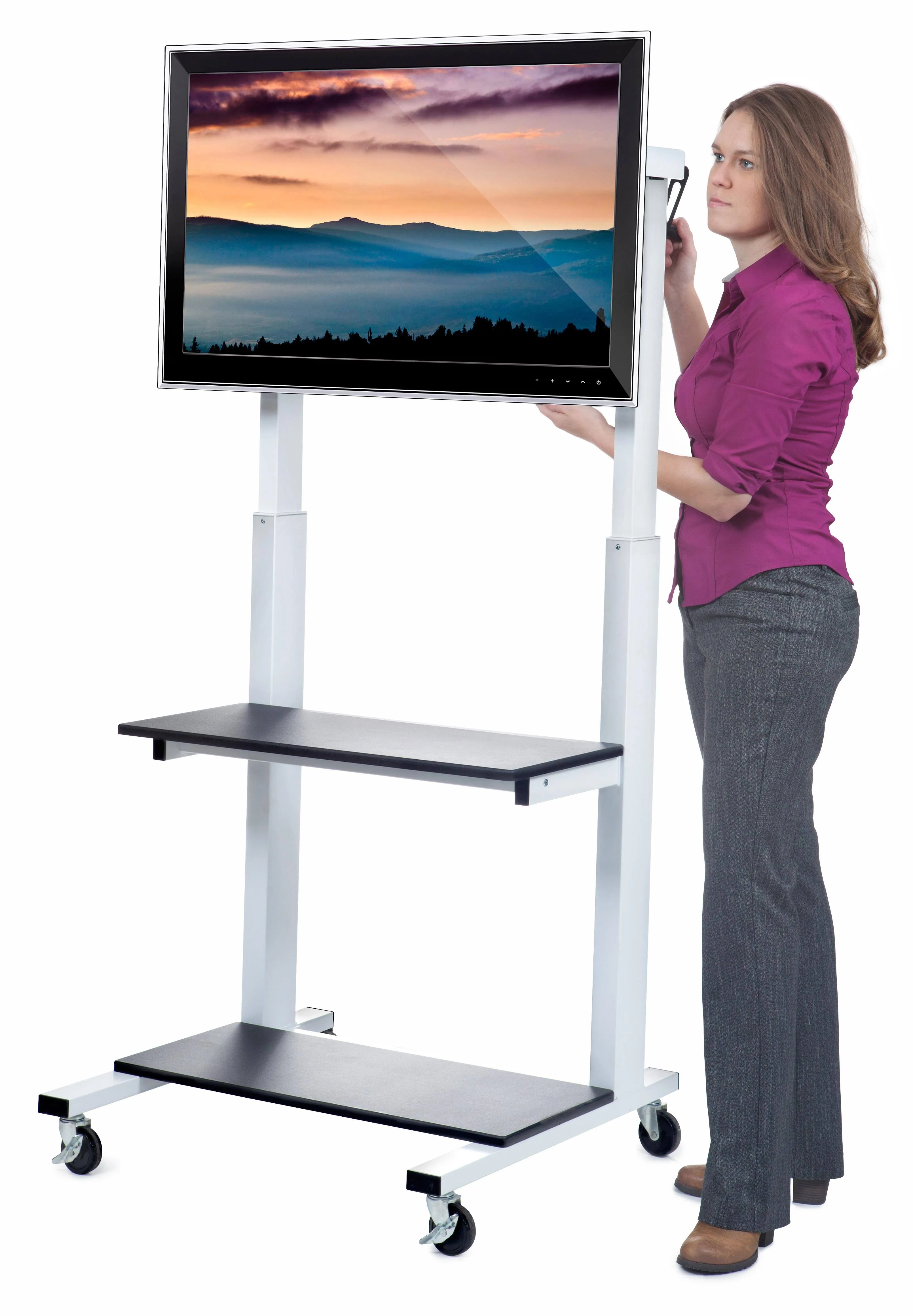 Luxor CLCD - Crank Adjustable Flat Panel TV Cart