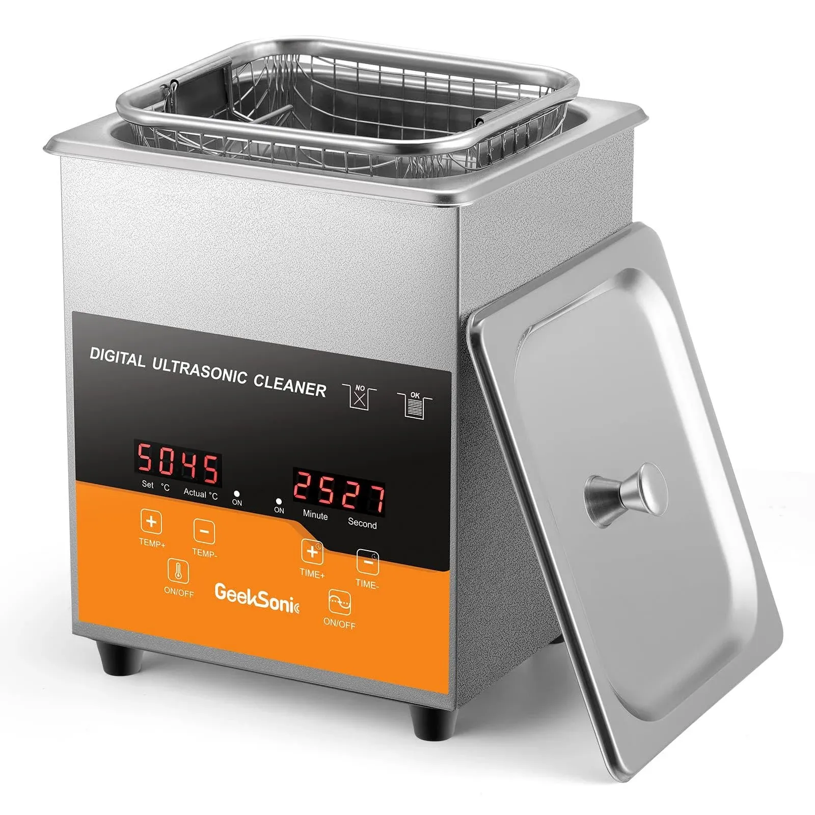 Ultrasonic Cleaner 2L with Heater and Timer, Ultrasonic Parts Cleaner with 40...