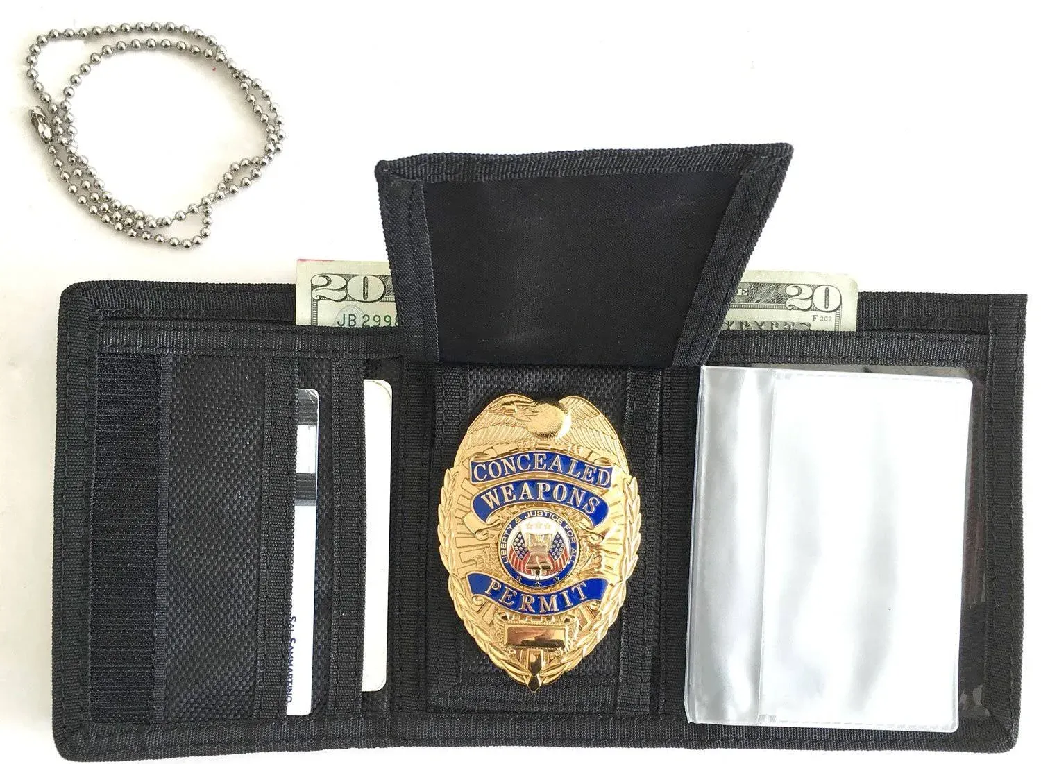 Tri-Fold Ballistic Badge Holder, Wallet w/ID Window & Credit Card Slots by Hero's Pride