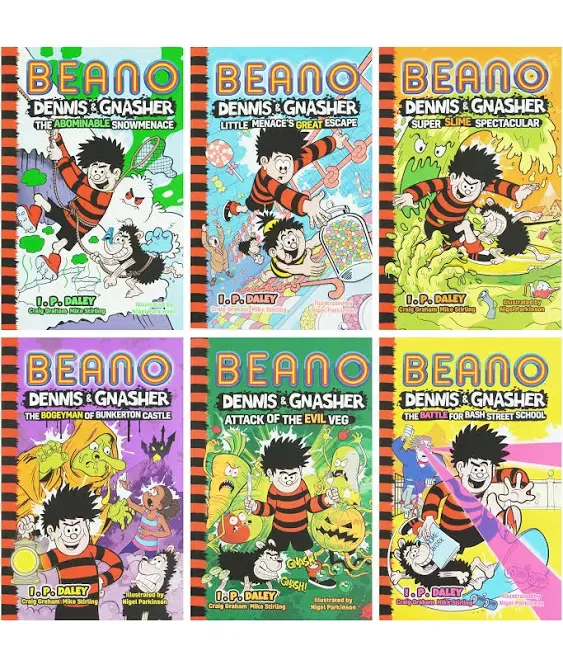 Beano Dennis &amp; Gnasher by I. P. Daley 6 Book Collection - Ages 7-10 - Paperback