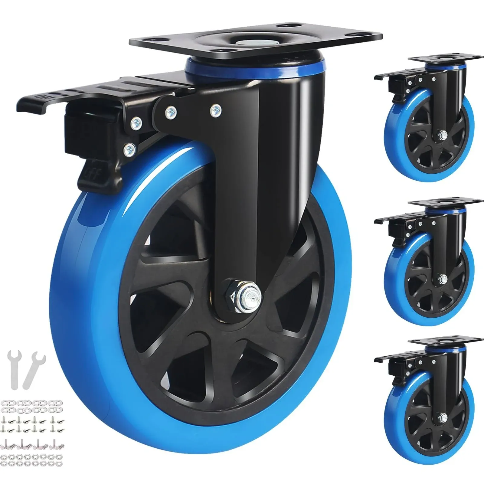 6 Inch Swivel Caster Wheels 2800lbs, Heavy Duty Casters Set of 4 Excellent... 