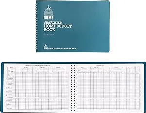 Dome(R) Simplified Home Budget Book, 7 1/2in. x 10 1/2in., Teal, WHITE, 2 Book