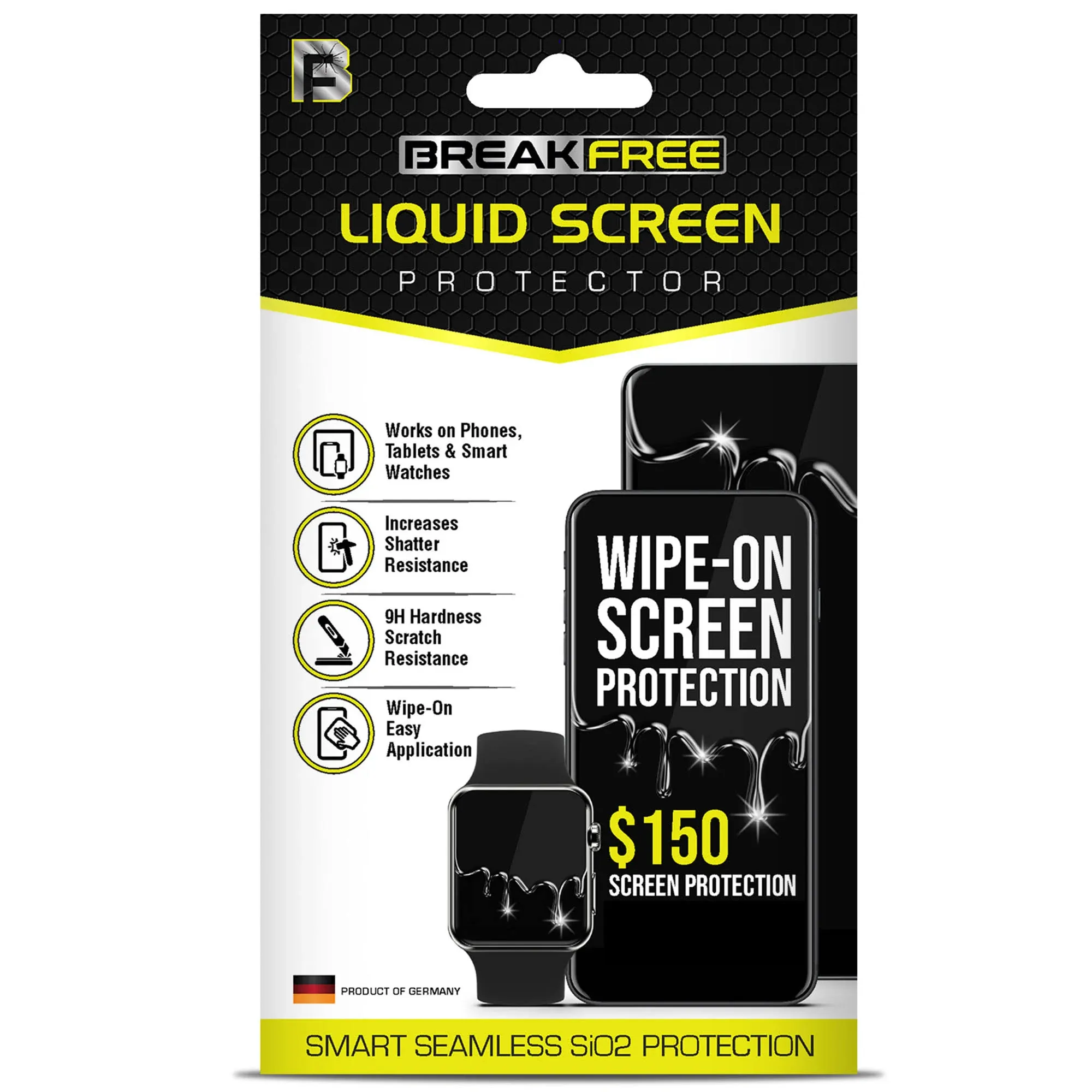 BREAK FREE Liquid Glass Screen Protector with $150 Guarantee for All Phones