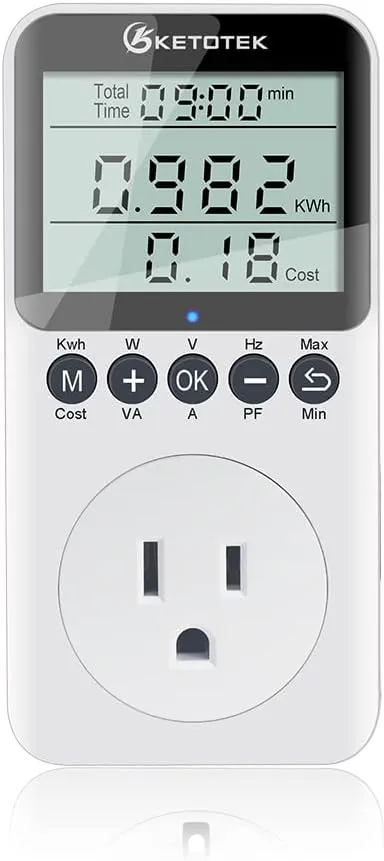 KETOTEK Watt Meter Power Meter Plug Electricity Usage Monitor for Home, Kill A ...