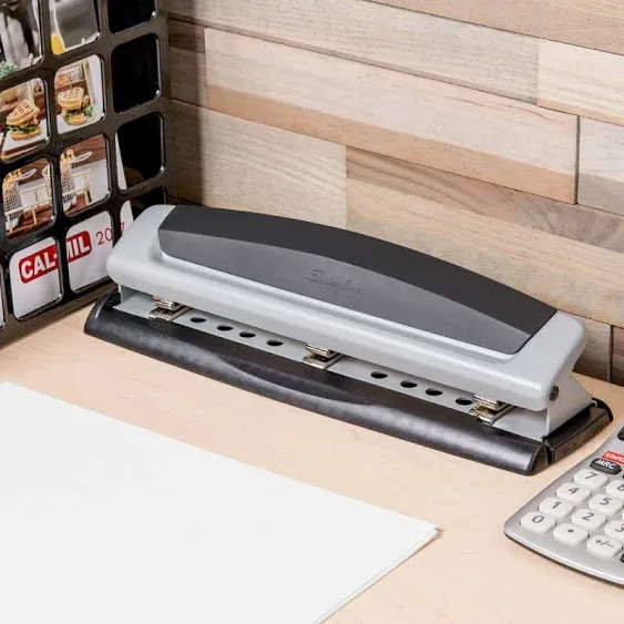 Swingline 10-Sheet Precision Pro Desktop Two- to Three-Hole Punch, 9/32" Holes