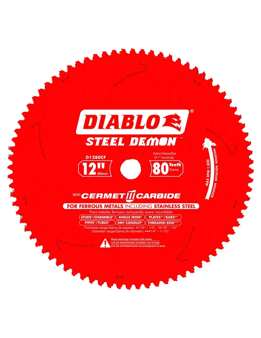 Diablo D1280CF 12" 80T Cermet II Saw Blade for Metals and Stainless Steel