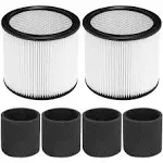 Cabiclean Foam Sleeve Filter for Shop-Vac 90304 90350 90333 Replacement for Most Wet/Dry Vacuum Cleaners 5 Gallon and Above, Compare to Part # 90304, 90585 (2+4)