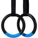 ZELUS Gymnastic Rings, Exercise Olympic Rings with Adjustable Straps, Steel Buckles, Perfect for Workout, Strength Training, Pull-Ups and Dips (Black)