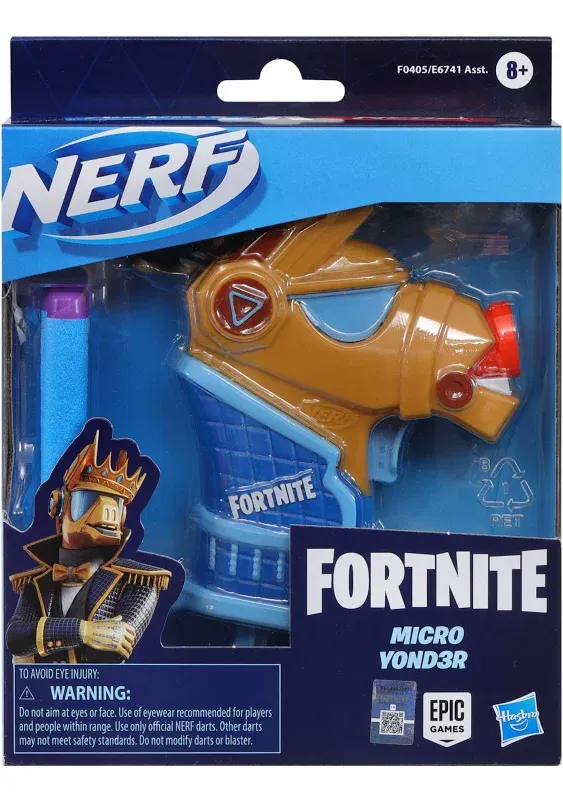 Hasbro Nerf- Fortnite Micro Yond3r- Mini Dart-Firing Blaster, Removable Crown and 2 Official Elite Darts - for Youth, Teens, Adults