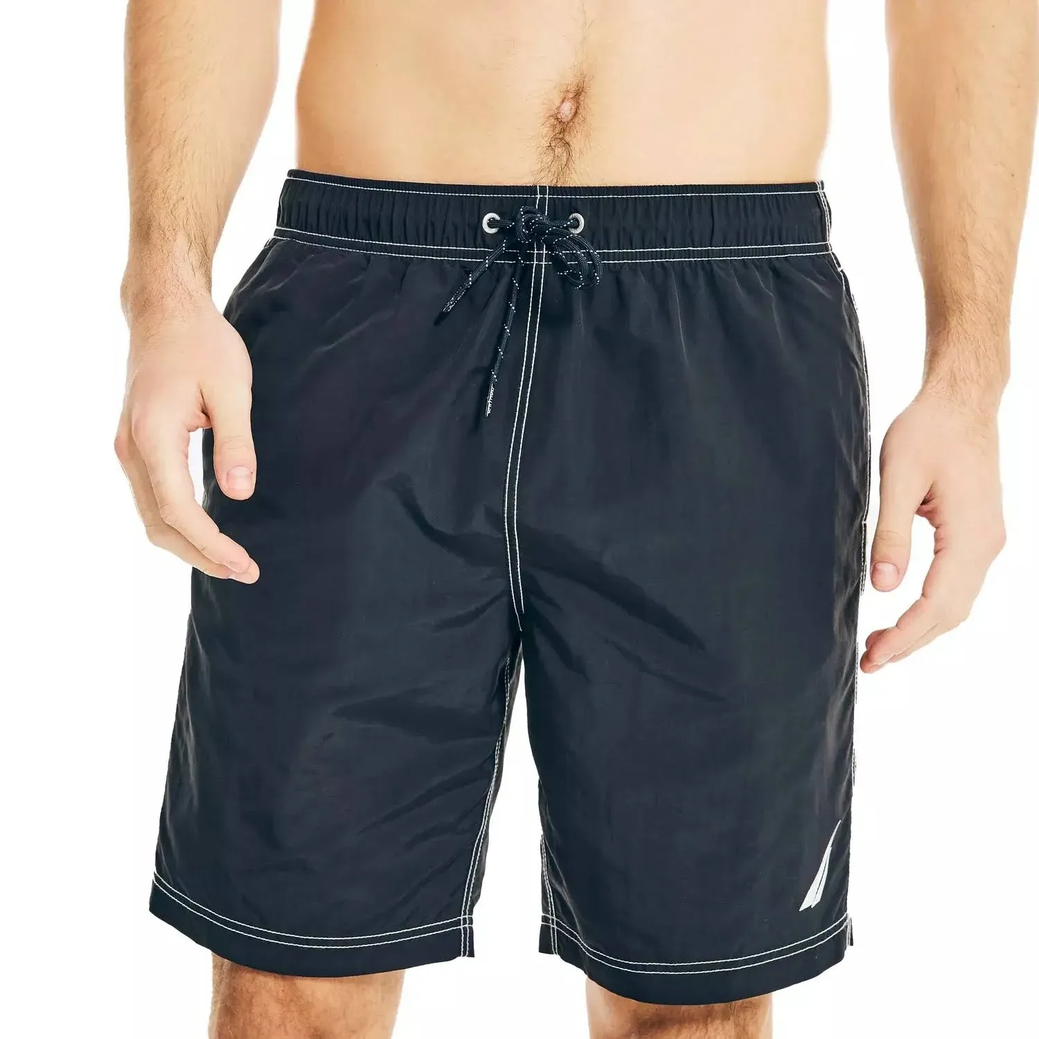 Nautica Men's 8" Signature Quick-Dry Swim True Black, M