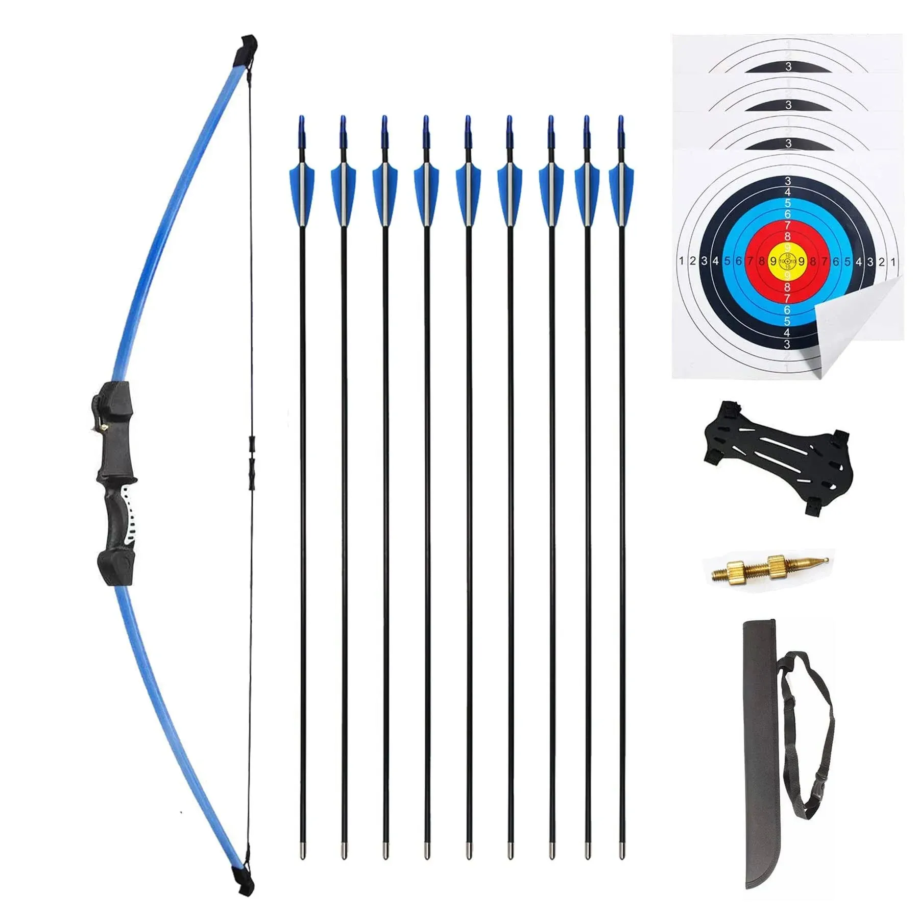 Imay 45' Recurve Bow and Arrows Set Outdoor Archery Beginner Gift Longbow Kit ...