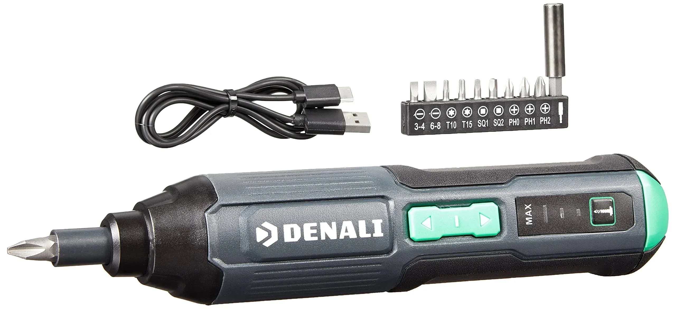 Denali by SKIL 4V Cordless Stick Screwdriver with 10-Piece Bit Set and USB Cable