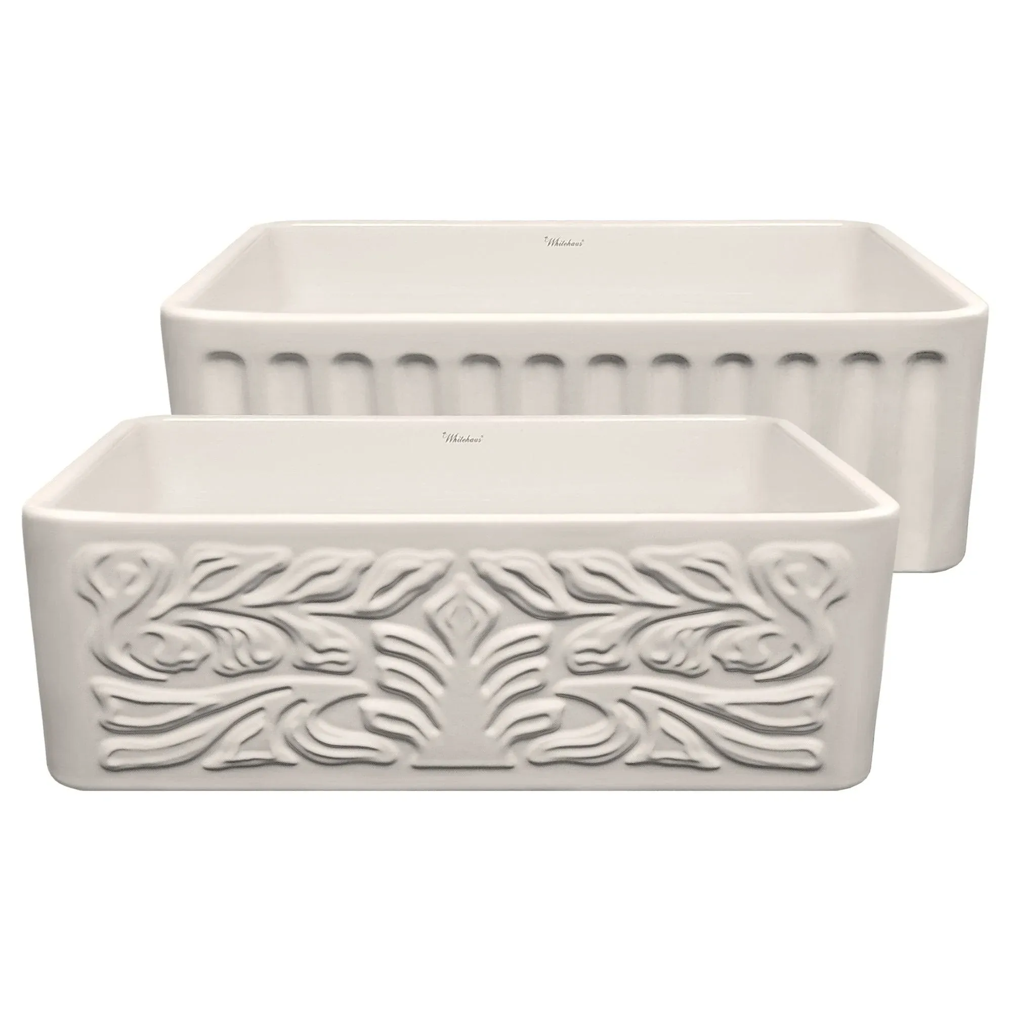 Whitehaus Gothichaus Reversible Series Fireclay Sink WHFLGO3018-Biscuit