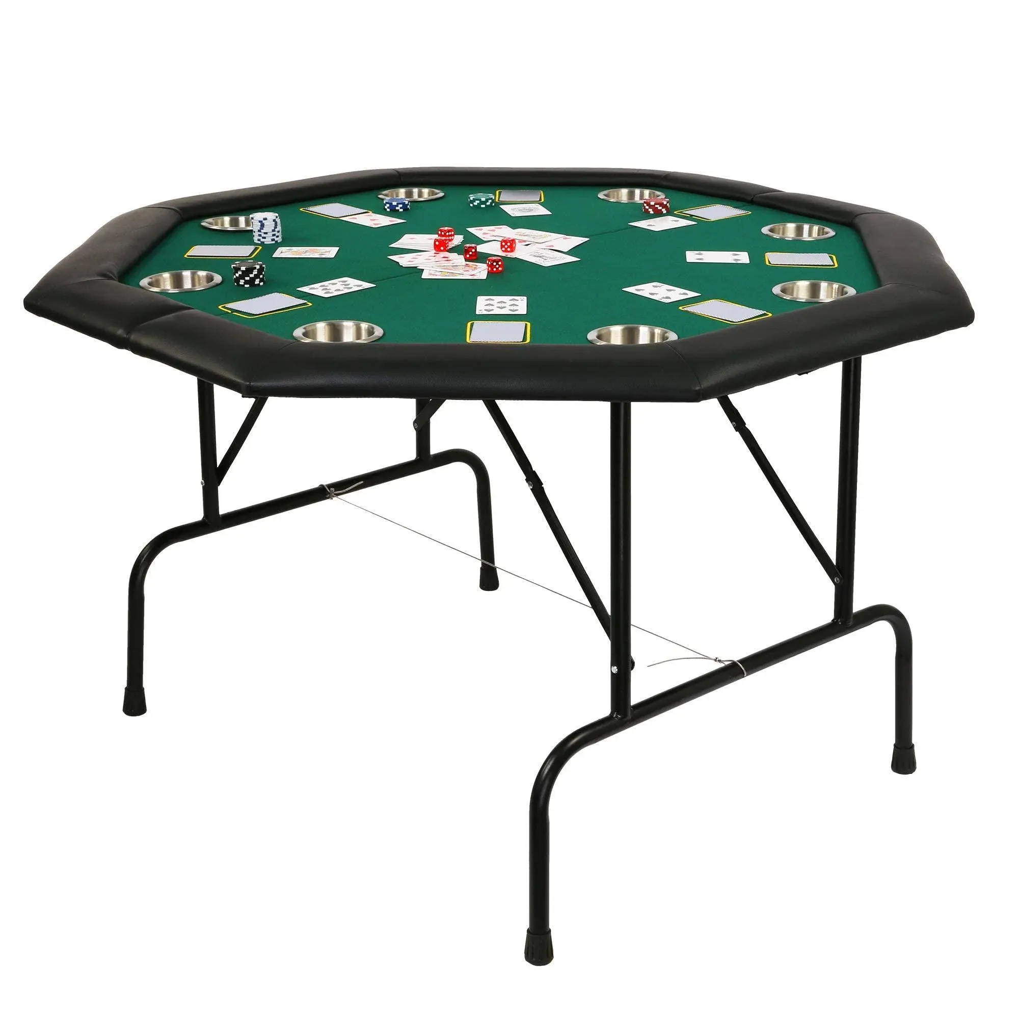 Koreyosh Poker Table Folding Casino Poker Table 48'' Texas Holdem Poker Table ...