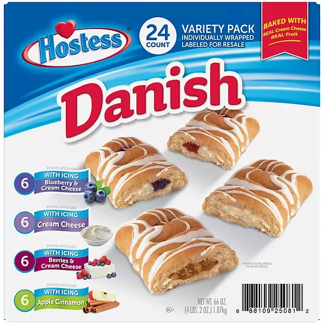 Hostess Danish Claw Variety Pack - 24 ct