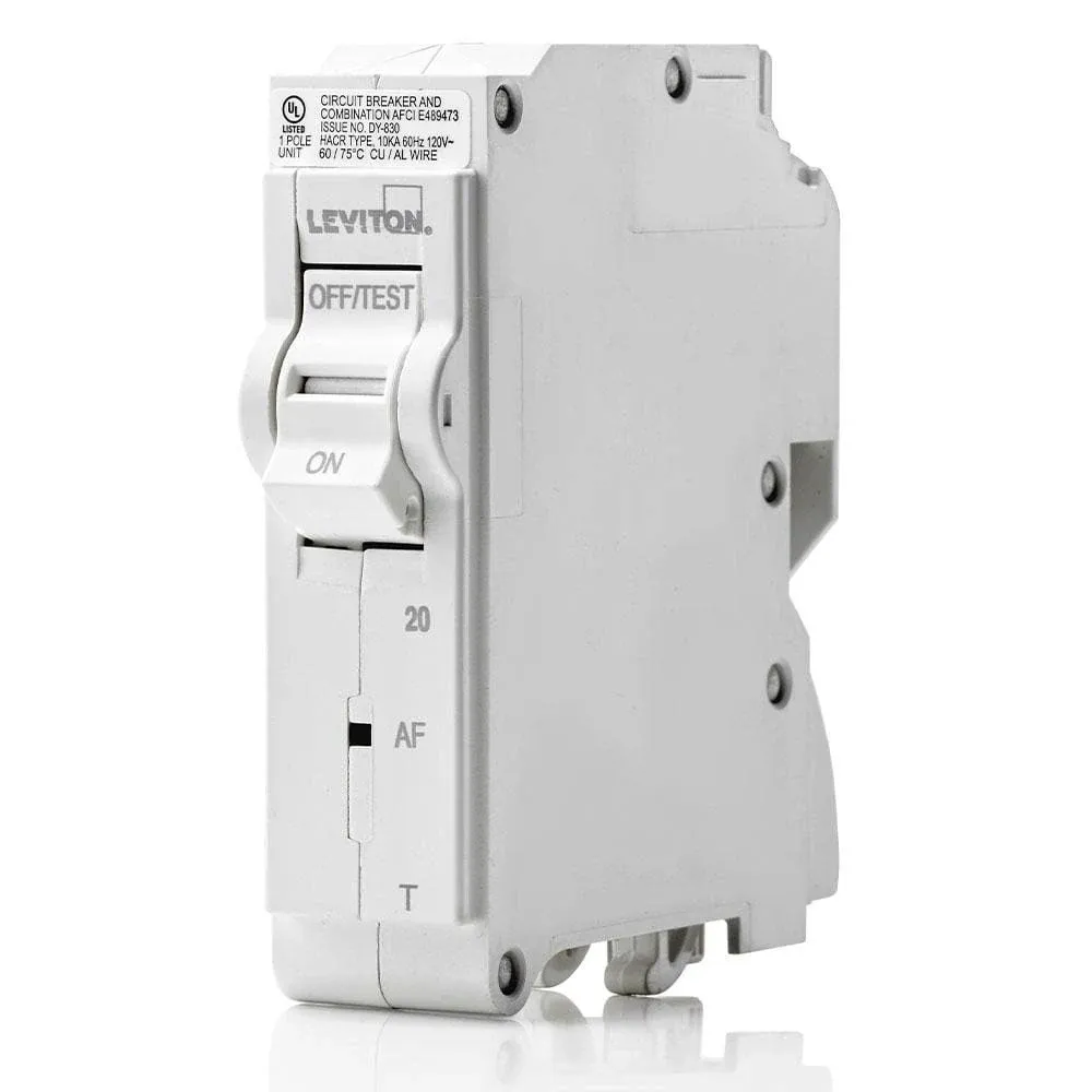 Leviton Branch Circuit Breaker, AFCI 1-Pole 20 Amp, 120-Volt, Thermal Magnetic ...