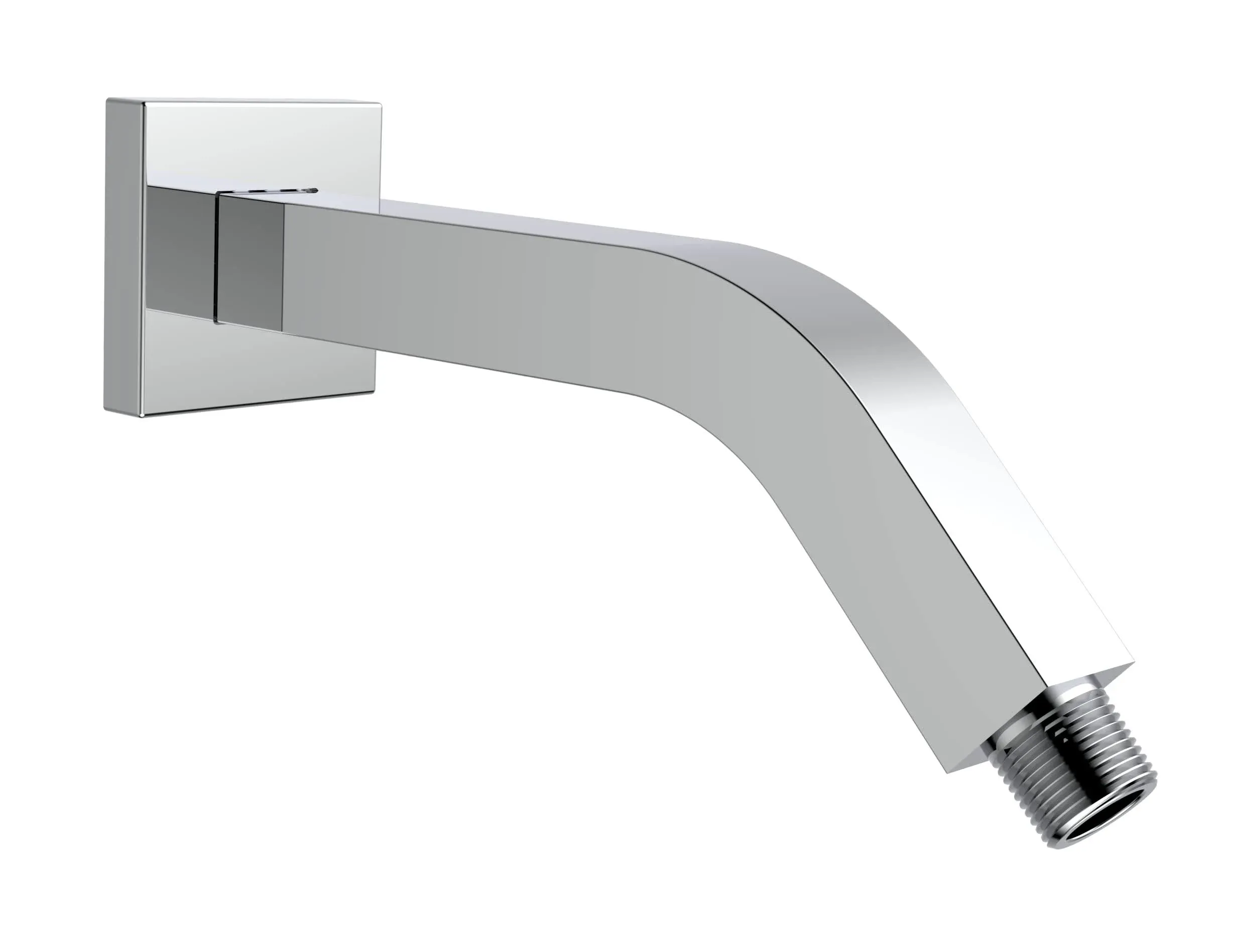 Aquaiaw Shower Arm and Flange, 8 inch, Square, Solid Brass, Polished Chrome ...